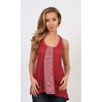 Brick Red Knit Sweater Tank - Pistol Annie's Boutique