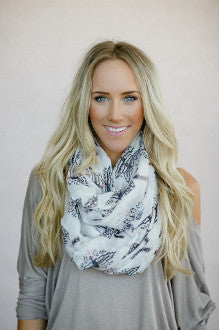 Ivory Aztec Scarf - Pistol Annie's Boutique
