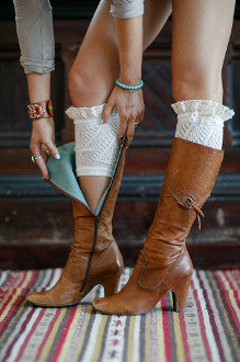 Lace Trim Boot Cuffs - Pistol Annie's Boutique