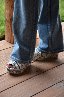 Aztec Pattern Canvas Wedge - Pistol Annie's Boutique
