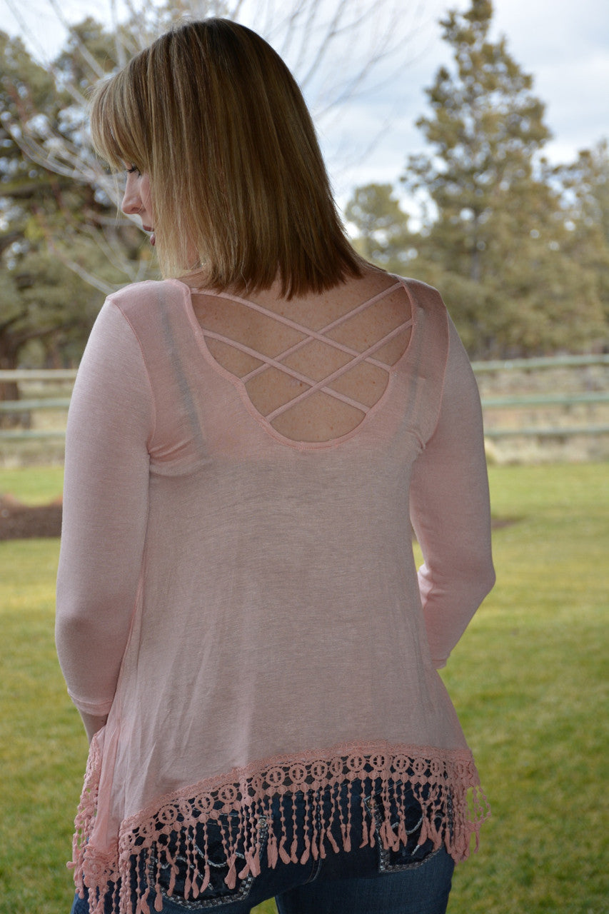All That Pink and More Fringe Ladies Top - Pistol Annie's Boutique