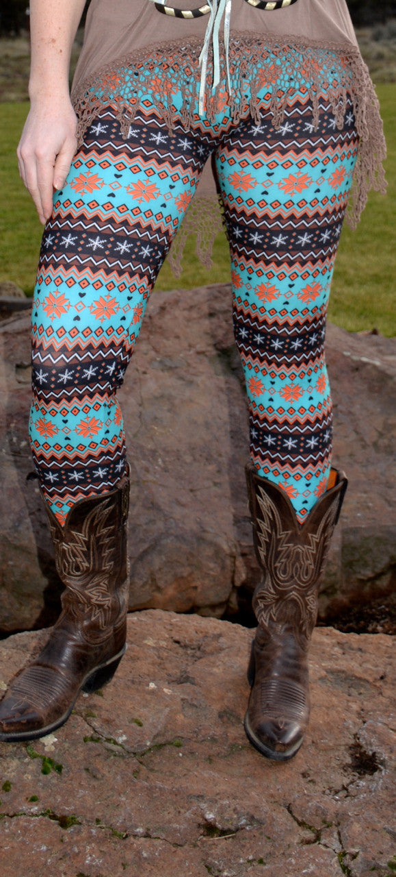 Aztec Snowflake Leggings - Pistol Annie's Boutique