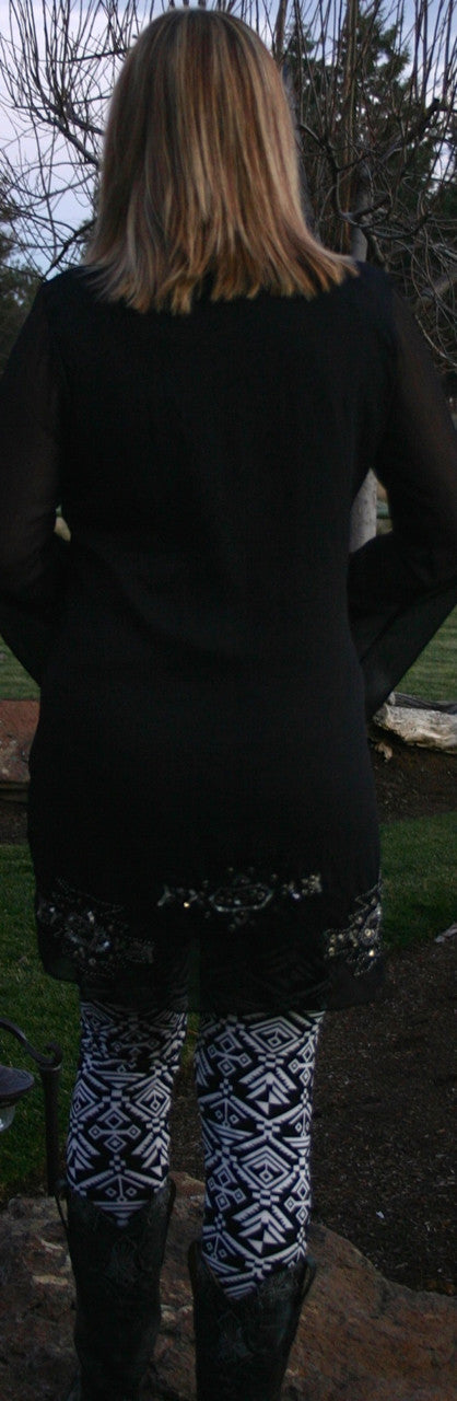 Black & White Aztec Leggings - Pistol Annie's Boutique