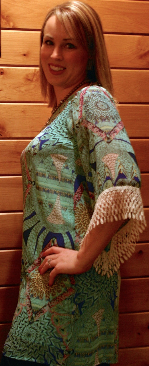 Sassy Peacock Mint of the Shoulder Dress - Pistol Annie's Boutique