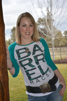 Barrel Racer Burnout Baseball Tee - Pistol Annie's Boutique