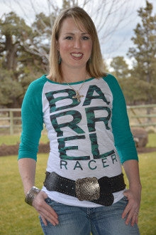Barrel Racer Burnout Baseball Tee - Pistol Annie's Boutique