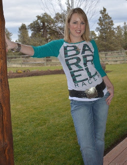 Barrel Racer Burnout Baseball Tee - Pistol Annie's Boutique