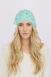 Knitted Lacy Beanie Hat - Pistol Annie's Boutique