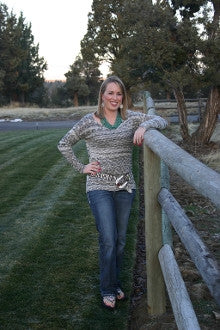 Peppered V Neck Sweater - Pistol Annie's Boutique