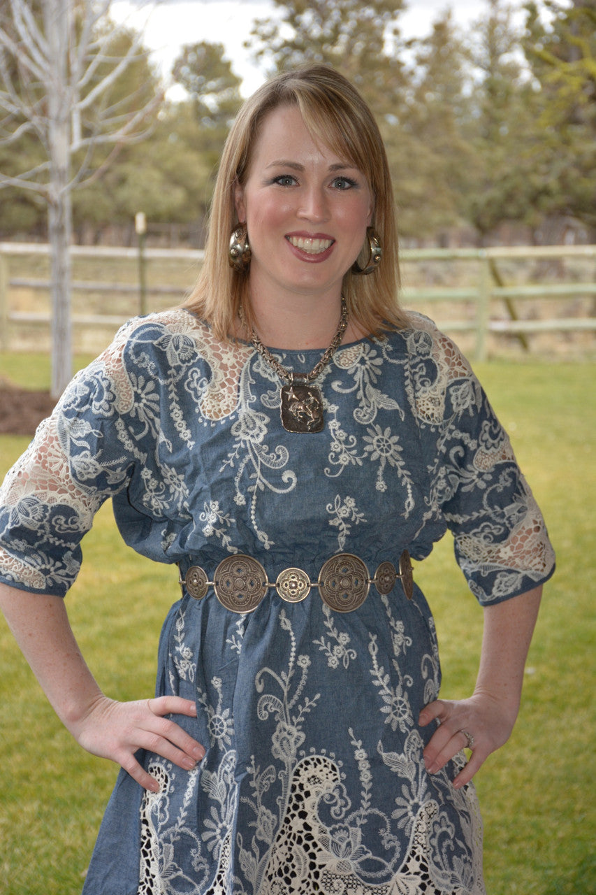Denim & Diamonds Tunic - Pistol Annie's Boutique