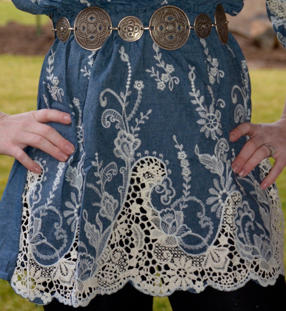 Denim & Diamonds Tunic - Pistol Annie's Boutique