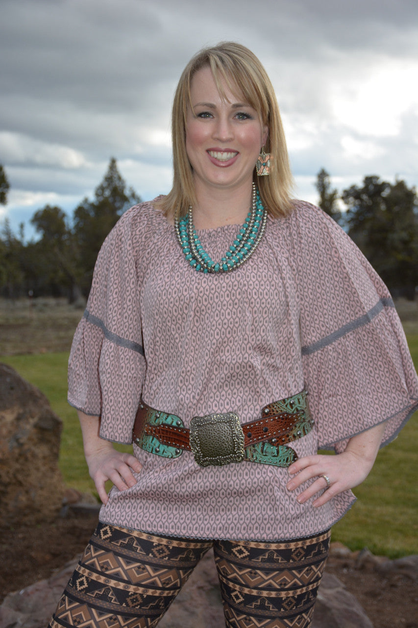 Dusty Rose Beeville Tunic - Pistol Annie's Boutique