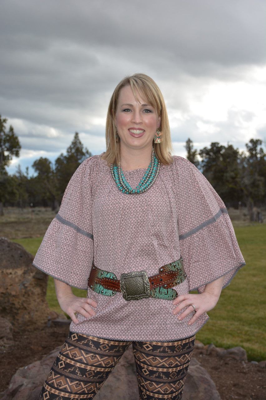 Dusty Rose Beeville Tunic - Pistol Annie's Boutique