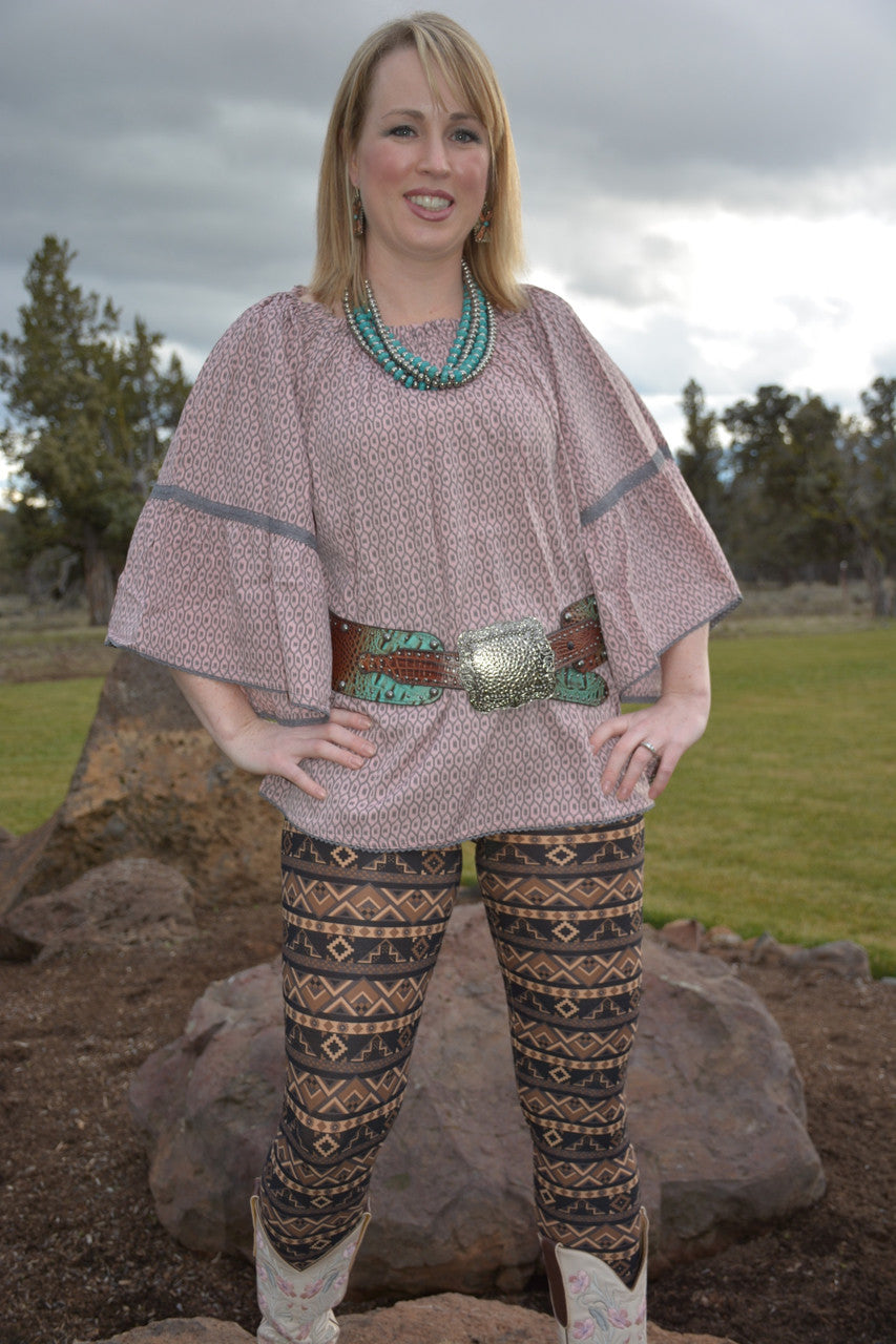 Dusty Rose Beeville Tunic - Pistol Annie's Boutique