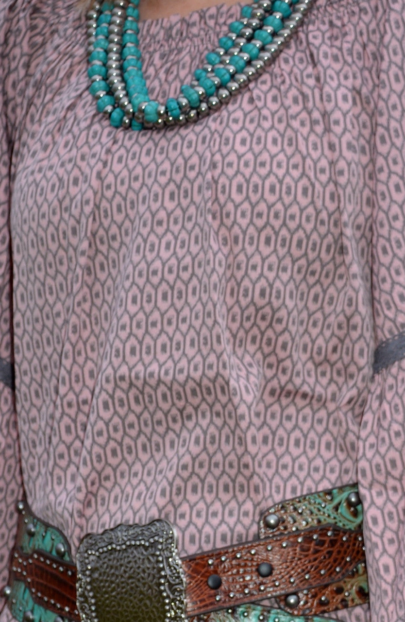 Dusty Rose Beeville Tunic - Pistol Annie's Boutique