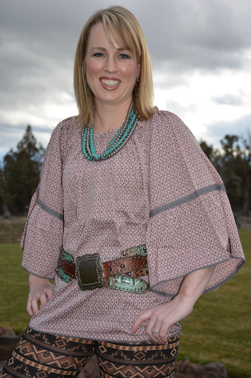 Dusty Rose Beeville Tunic - Pistol Annie's Boutique