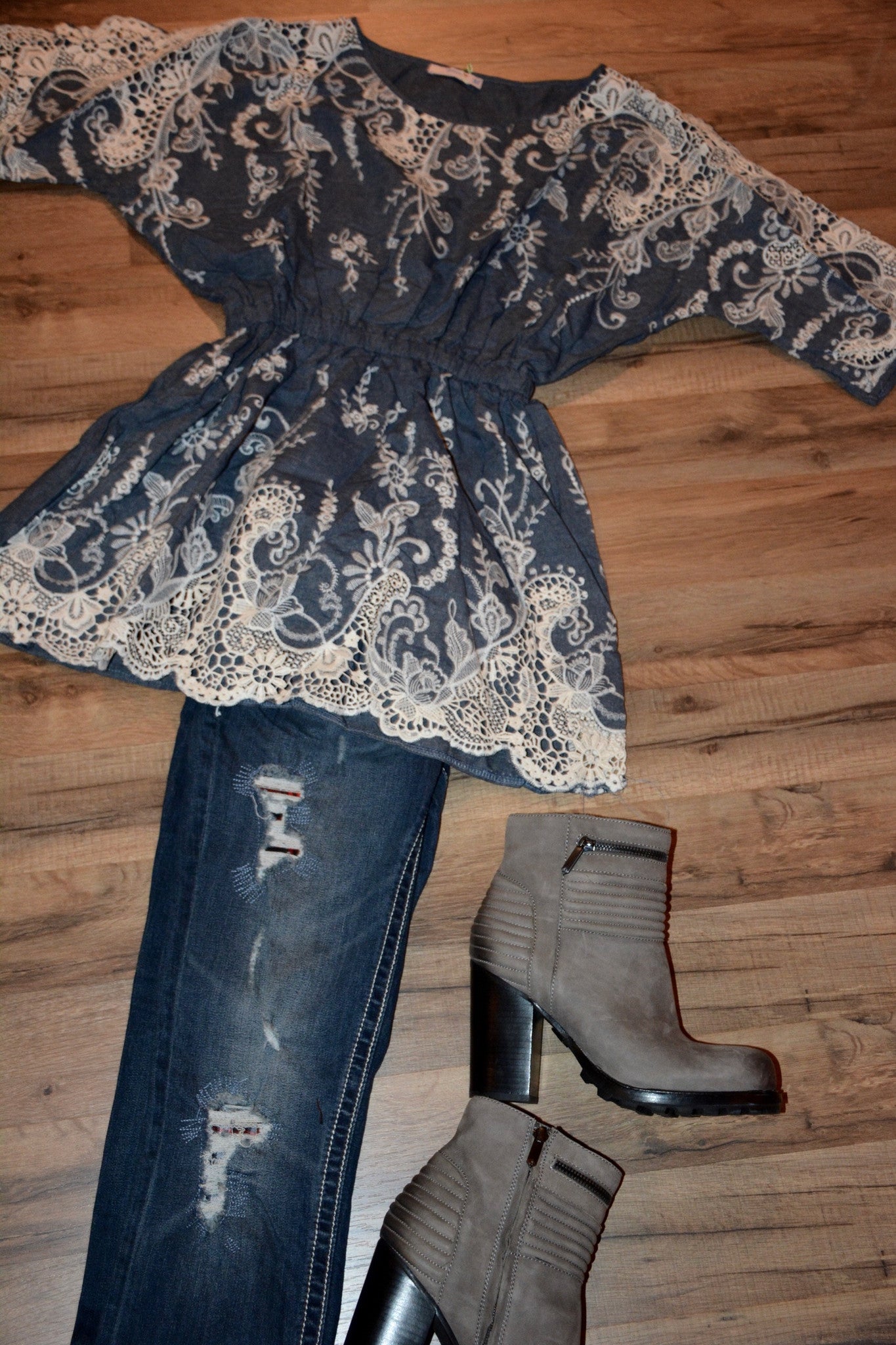 Denim & Diamonds Tunic - Pistol Annie's Boutique