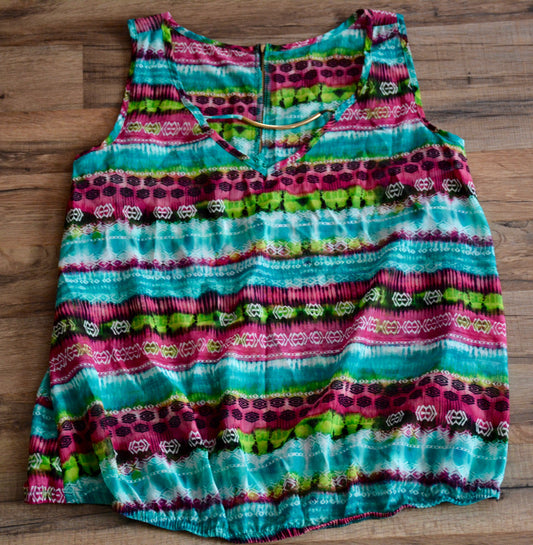Mint & Fuchsia Aztec Tank - Pistol Annie's Boutique