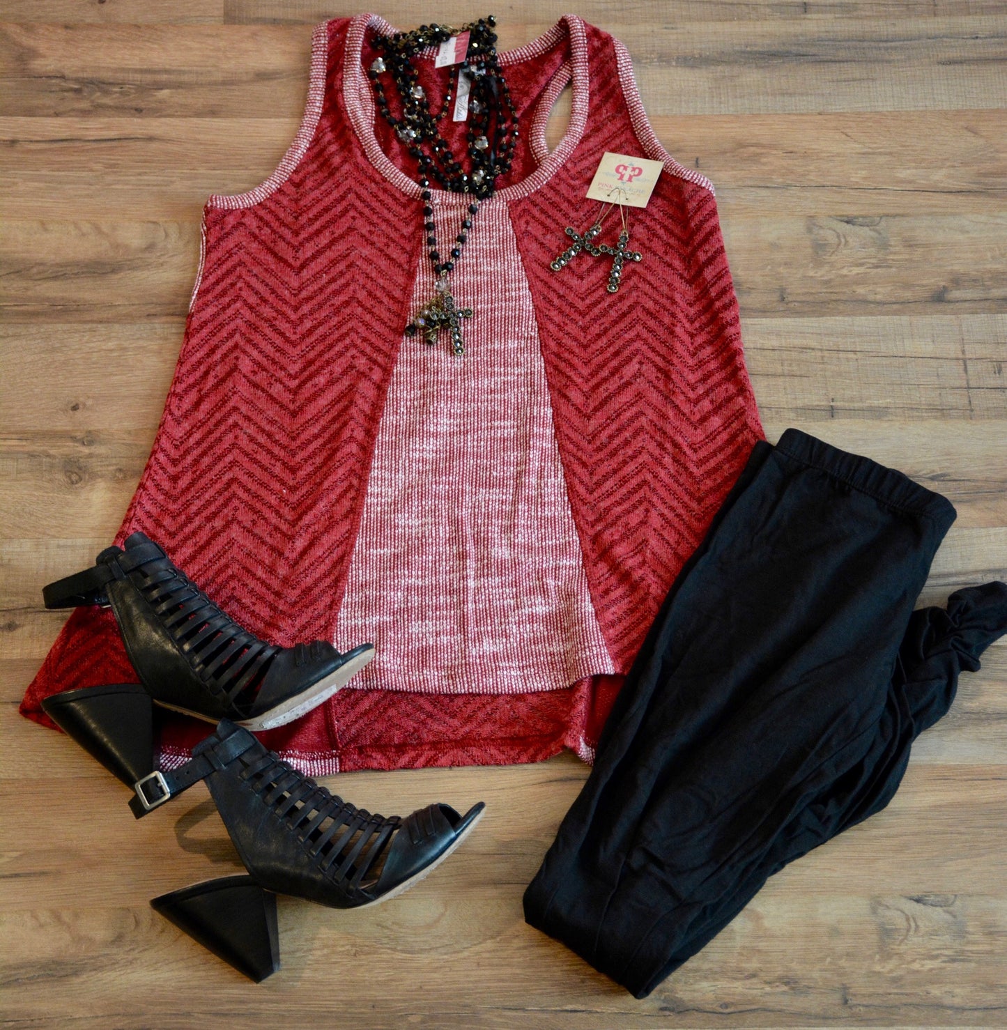 Brick Red Knit Sweater Tank - Pistol Annie's Boutique