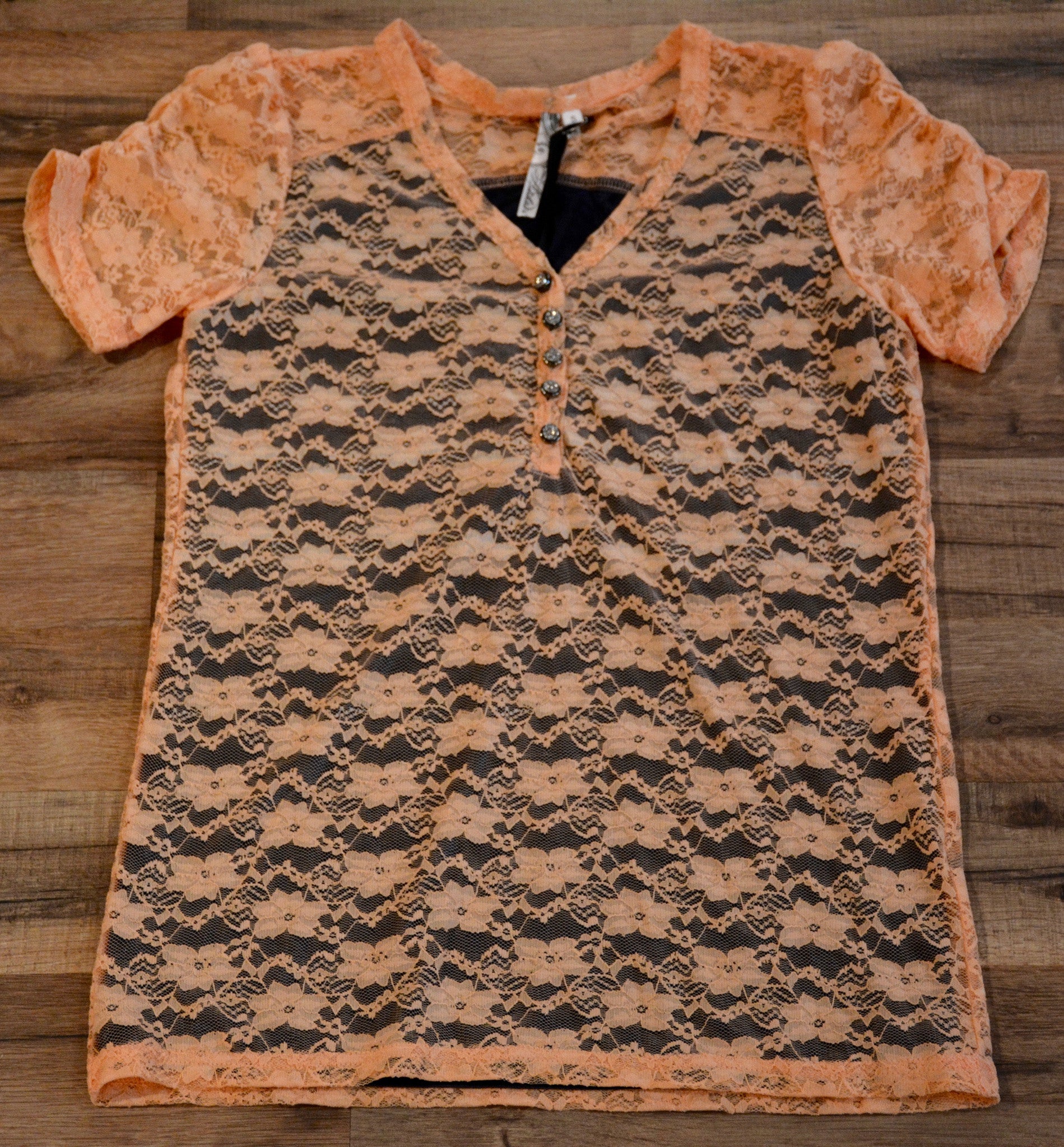 Adiktd Lace Tee with Contrast Lining Details - Pistol Annie's Boutique