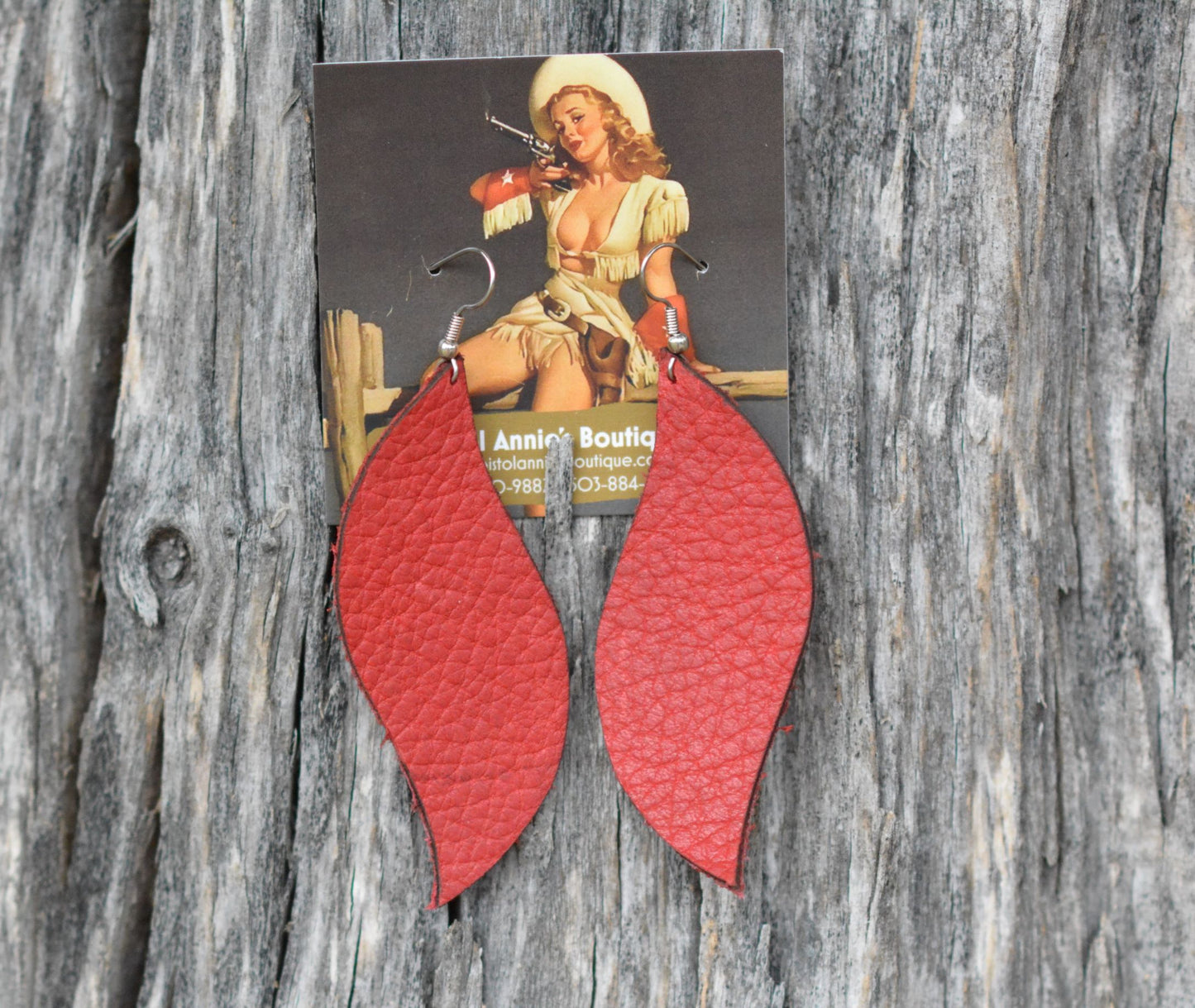 Custom Leather Earrings - Pistol Annie's Boutique