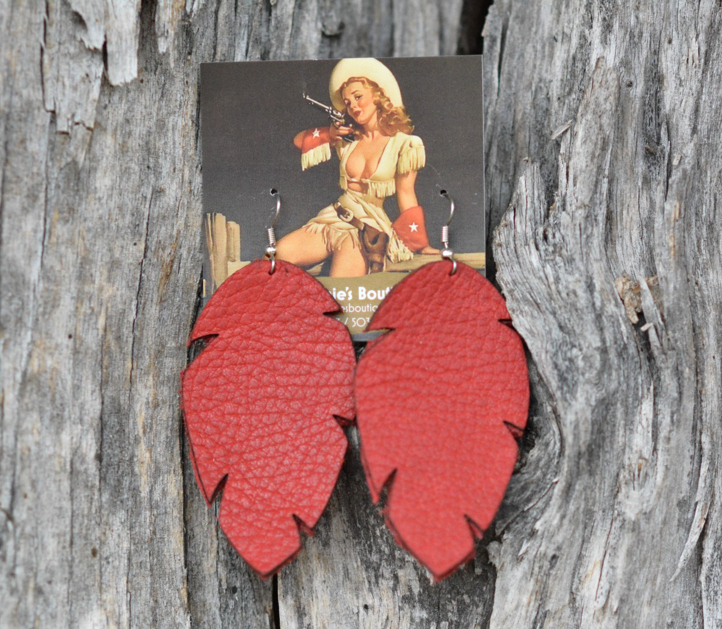 Custom Leather Earrings - Pistol Annie's Boutique