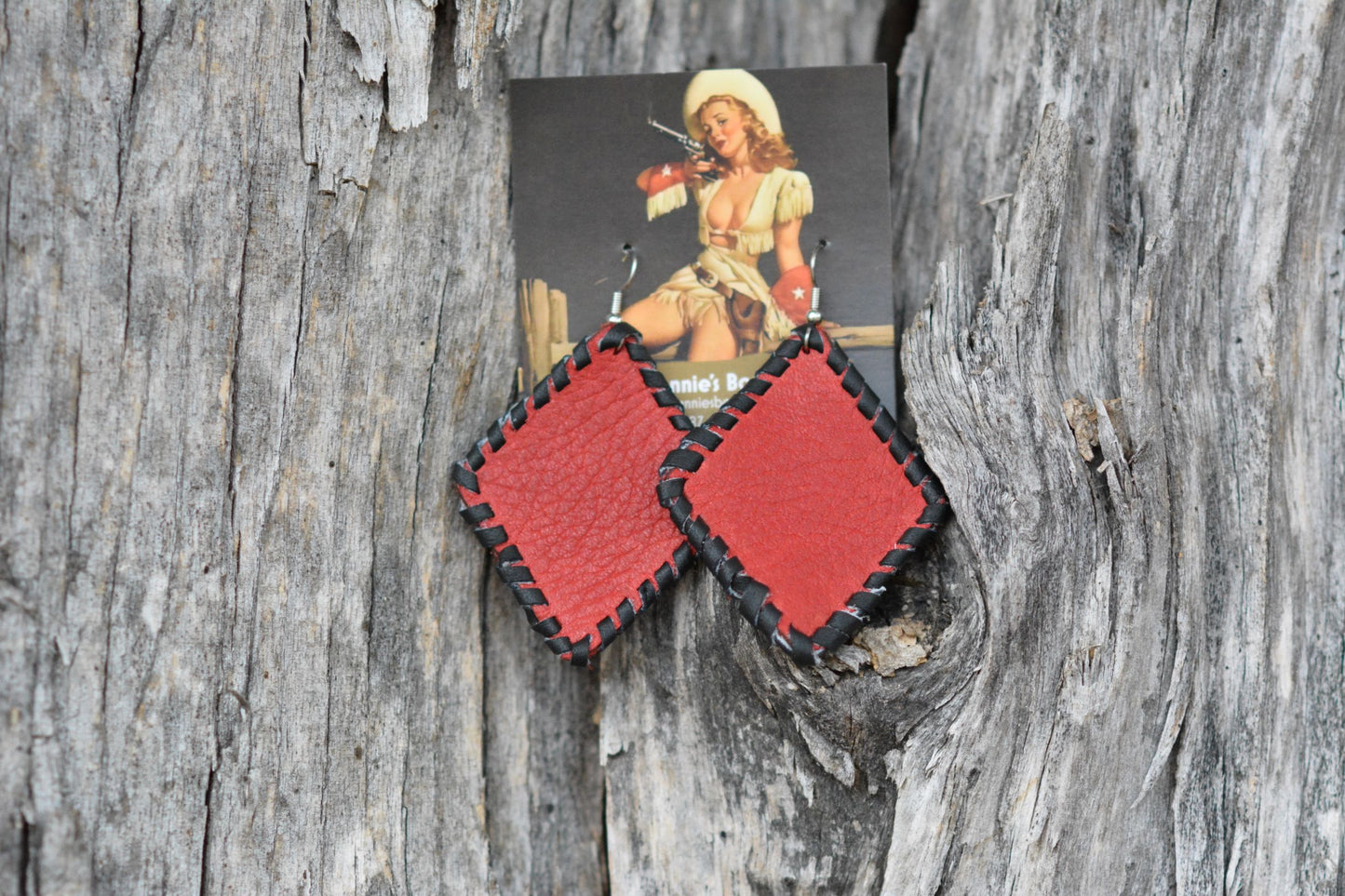 Custom Leather Earrings - Pistol Annie's Boutique