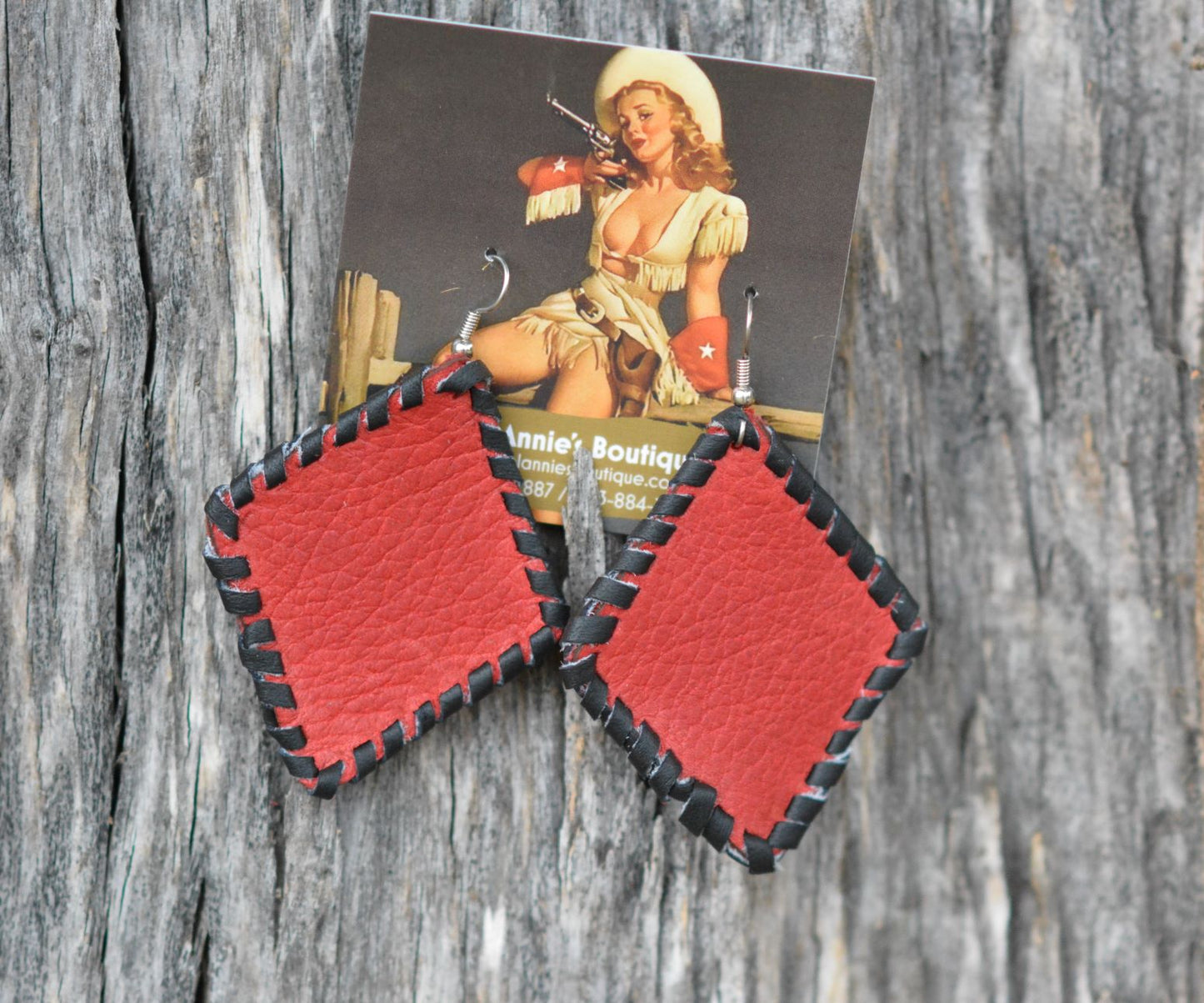 Custom Leather Earrings - Pistol Annie's Boutique