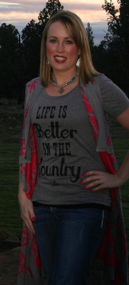 Southwest Fest Long Vest - Pistol Annie's Boutique