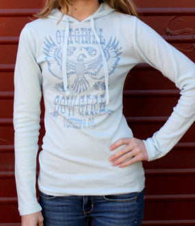 Sky Blue Original Cowgirl Clothing Co. Thermal Hoodie - Pistol Annie's Boutique