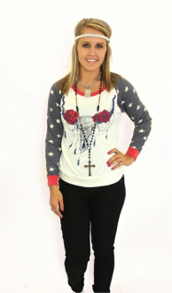 Red White & Blue Skull - Pistol Annie's Boutique