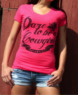 Dare to be Cowgirl Burnout Tee - Pistol Annie's Boutique