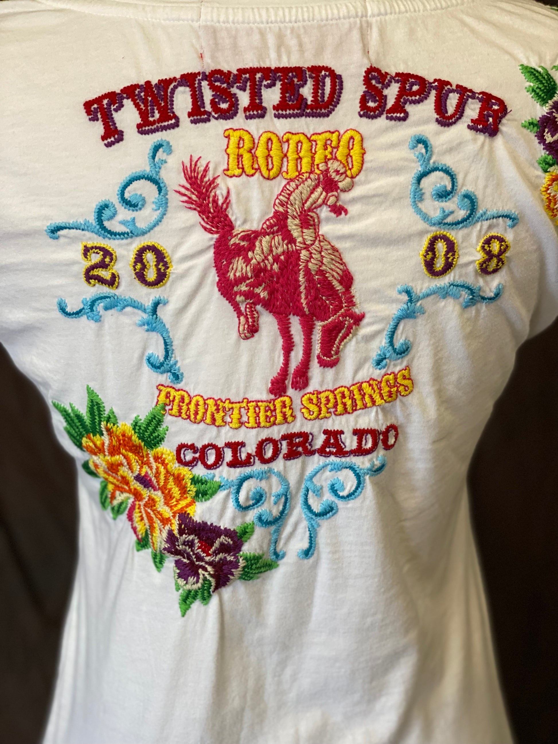 Johnny Was Twisted Spur Rodeo V Neck Tee - Pistol Annie's Boutique