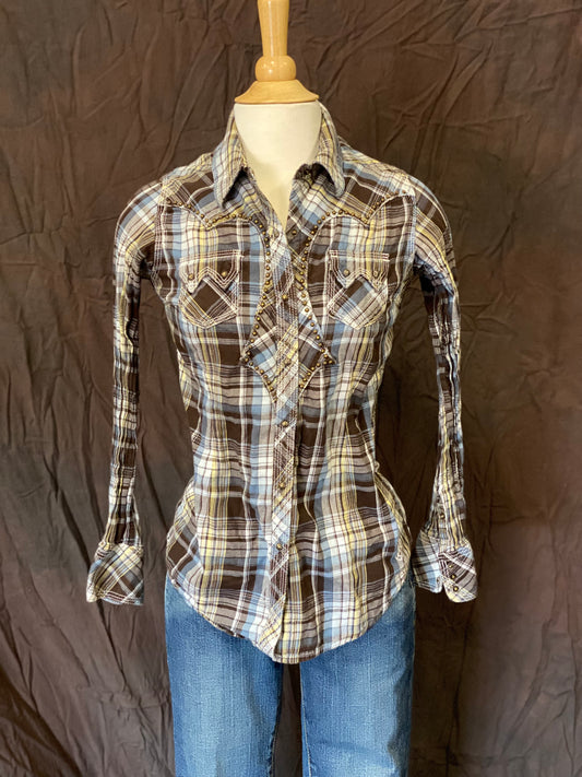 Ariat Plaid Western Button Down - Pistol Annie's Boutique