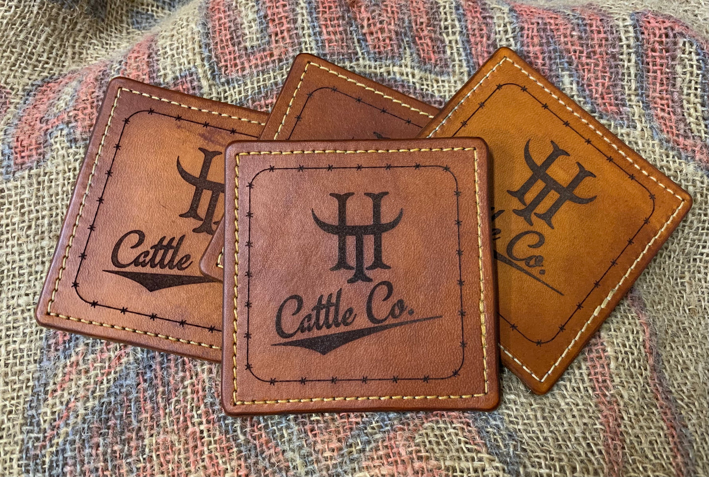 Custom Leather Coaster - Pistol Annie's Boutique