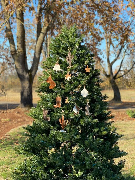 Cowhide Christmas Ornaments - Pistol Annie's Boutique